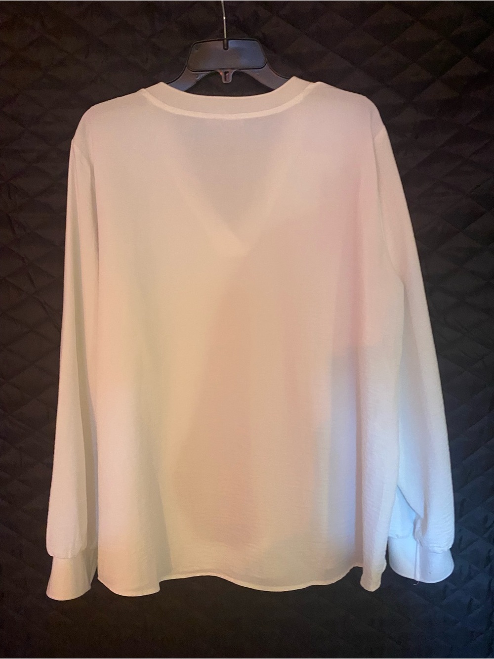 Calvin Klein Cream V-Neck Long Sleeve Tunic Top - Picture 4 of 4
